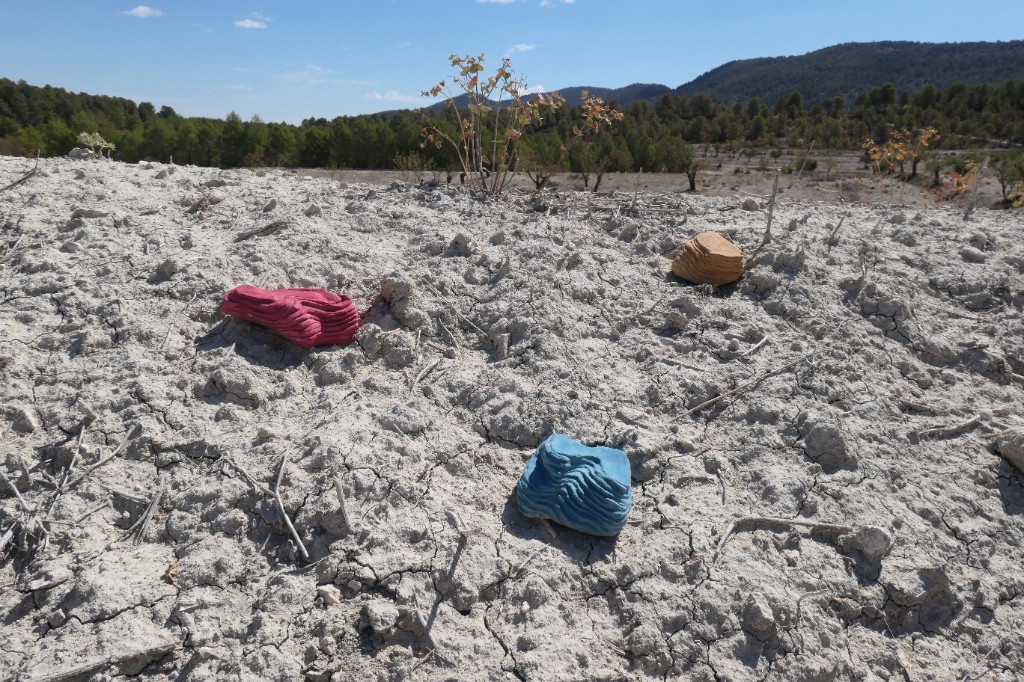 Second field study image showing clay forms in a dry landscape.